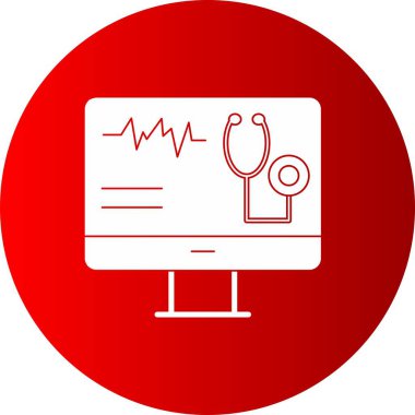 Çevrimiçi Sağlık Hizmetleri Kabartma Çemberi Gradyan Simgesi Tasarımı