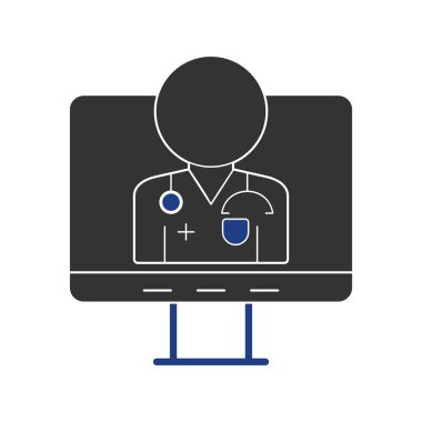  Çevrimiçi Doktor Glyph İki Renk Simgesi Tasarımı