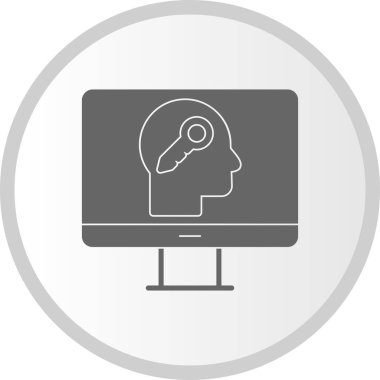 Çevrimiçi Psikoloji Anahtar Kabartma Çemberi Simge Tasarımı