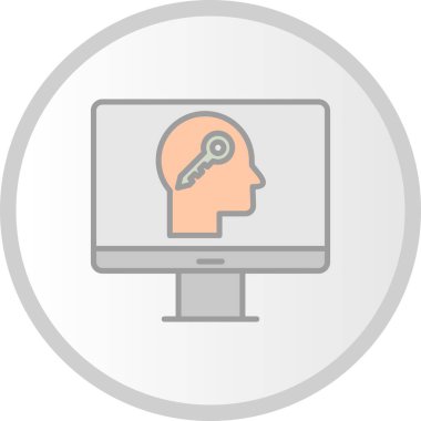  Çevrimiçi Psikoloji Anahtar Satırı Dolu Çember Simgesi Tasarımı