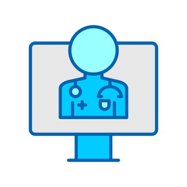 Çevrimiçi Doktor Satır Bluetone Simgesi Tasarımı