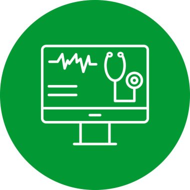 Çevrimiçi Sağlık Hattı Çok Renkli Simge Tasarımı