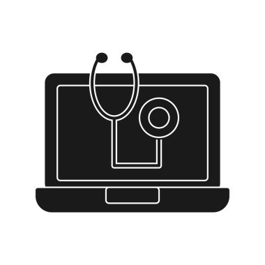 Çevrimiçi Stethoscope Glyph Simge Tasarımı