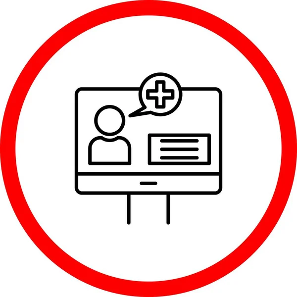 Online Checkup Line Sign Circle Icon Desig — Stockvektor