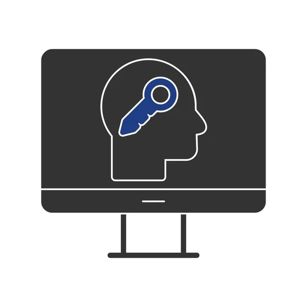 Online Psycology Key Glyph Two Colour Icon Desig — 스톡 벡터
