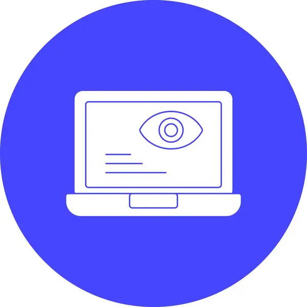 Online Vision Glyph Circle Multicolour Icon Desig — Stock vektor
