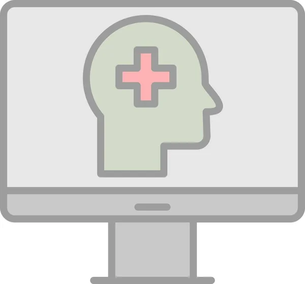 Онлайн Медицинская Линия Заполненный Круг Иконка Дизайна — стоковый вектор