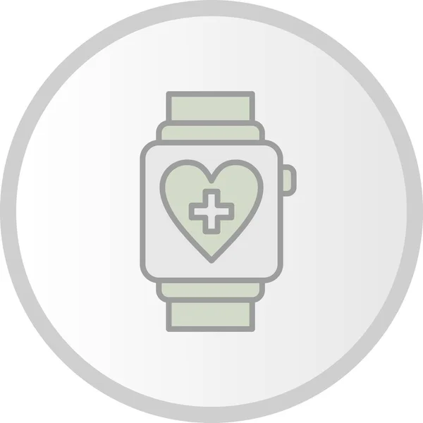 Smart Watch Online Medical Line Plný Kruh Ikona Design — Stockový vektor