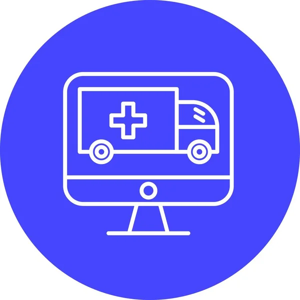 Online Ambulance Line Multicolour Icon Design — Stockvektor