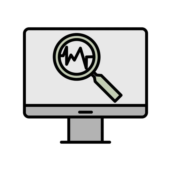 Icône Remplie Ligne Diagnostic Ligne Desig — Image vectorielle