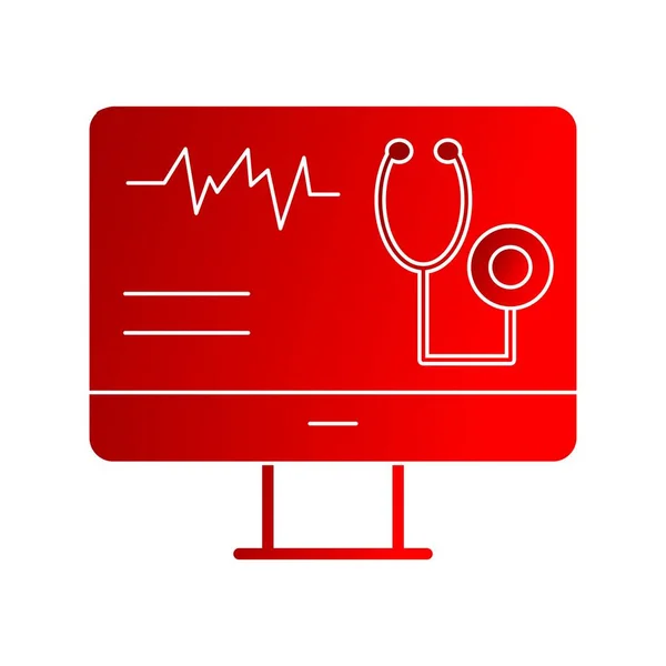 Glyph Gradient Icon Desig Online Gesundheitswesen — Stockvektor