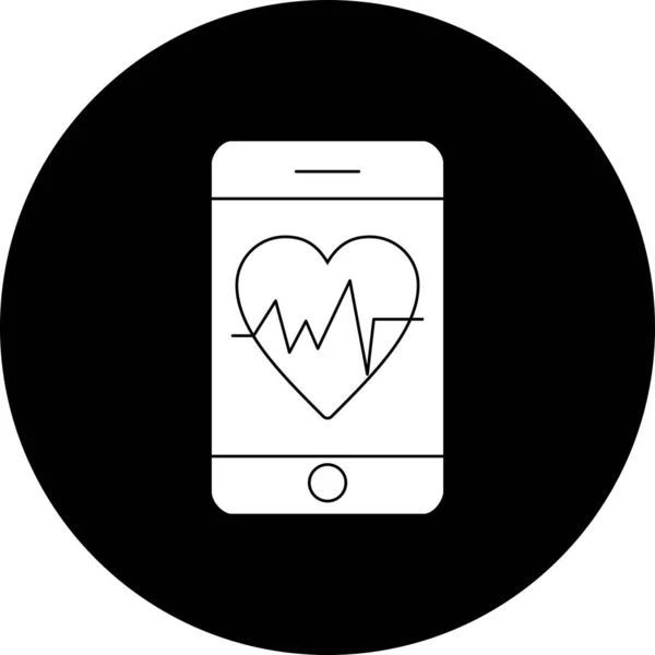 Mobile Healthcare Glyph Ανεστραμμένο Εικονίδιο Desig — Διανυσματικό Αρχείο