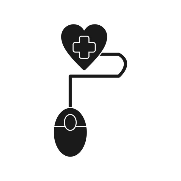 Online Heart Checkup Glyph Icon Design — Stock Vector