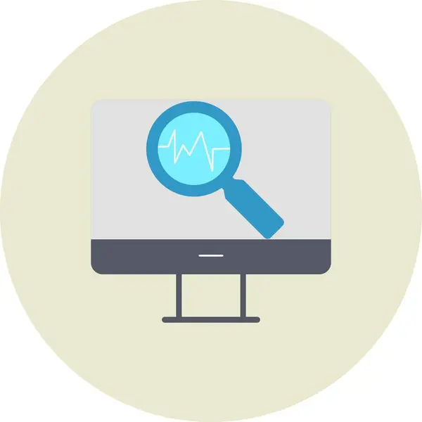 Online Diagnos Flat Circle Icon Desig — Stock vektor