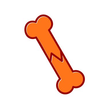 Kırık Kemik Vektörü Doldurulmuş Kaymış Simge Tasarımı 