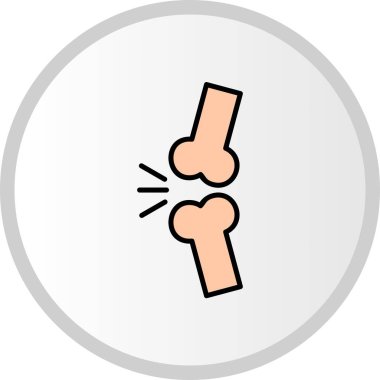 Kemik Vektörü Dolu Çember Simgesi Tasarımı 