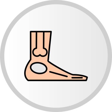 Ayak kemiği Vektörü Dolu Çember Simgesi Tasarımı 