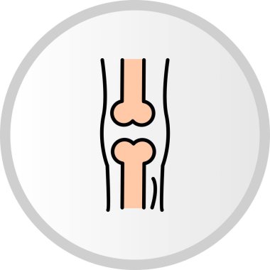  Bacak Kemiği Vektörü Dolu Çember Simgesi Tasarımı 