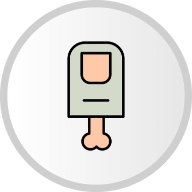 Başparmak kemiği Vektörü Dolu Çember Simgesi Tasarımı 