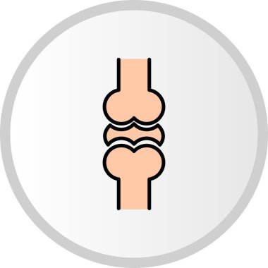 Eklem Kemiği Vektörü Doldurulmuş Çember Simgesi Tasarımı 