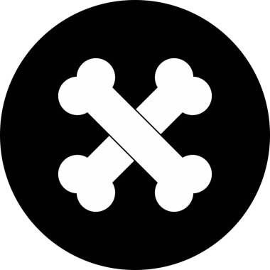 Kemik Vektörü Kabartması Tersine Çevrilmiş Simge Tasarımı 