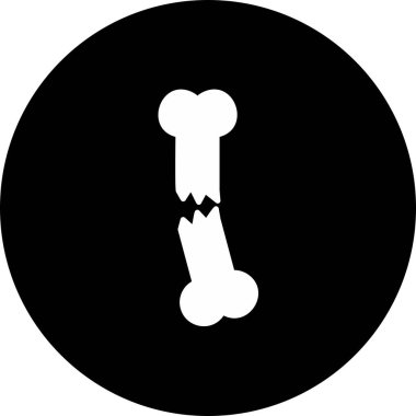 Kırık kemikler Vektör Kabartma Ters Simge Tasarımı 