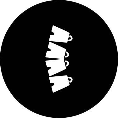 Sırt Kemikleri Vektör Kabartma Ters Simge Tasarımı 