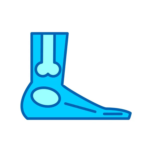 Hueso Del Pie Vector Line Bluetone Icon Design — Vector de stock