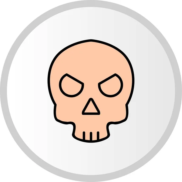 Skull Vector Filled Circle Icon Design — 스톡 벡터
