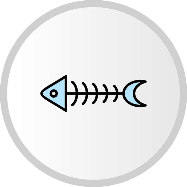 Fischskelett Vector Filled Circle Icon Design — Stockvektor