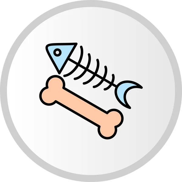 Balık Kemiği Vektörü Dolu Çember Simgesi Tasarımı — Stok Vektör