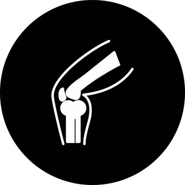 Diz kemiği Vektör Kabartması Ters Simge Tasarımı 