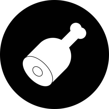 Tavuk Kemiği Vektörü Kabartma Simgesi Tasarımı 