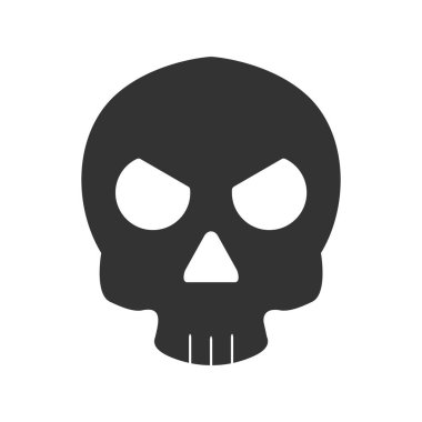 Kurukafa Vektörü İki Renk Simgesi Tasarımı