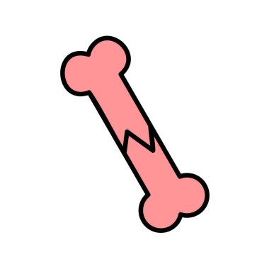 Kırık kemik vektör satırı Simge Tasarımı