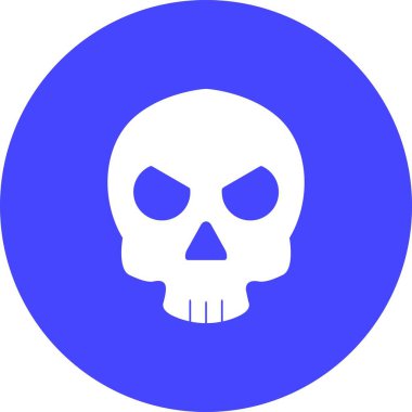 Kafatası Vektörü Kabartma Çemberi Çok Renkli Simge Tasarımı