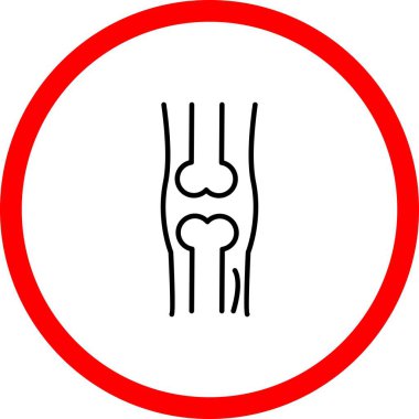 Bacak Kemiği Vektör Çizgisi İşaret Çemberi Simgesi Tasarımı