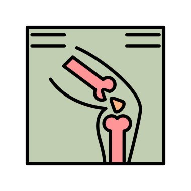 Simge Tasarımı Doldurulmuş Diz ortak Vektör Satırı