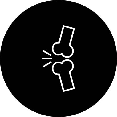 Kırık Kemik Vektör Çizgisi Ters Simge Tasarımı 