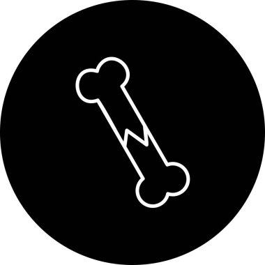 Kırık kemik vektör hattı Ters Simge Tasarımı 