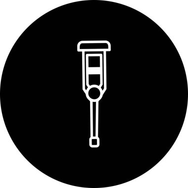 Koltuk değnekleri Vektör Satırı Ters Simge Tasarımı 