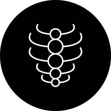  Belkemiği Vektör Satırı Ters Simge Tasarımı 