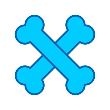 Kemik Vektörü Satırı Bluetone Simgesi Tasarımı 