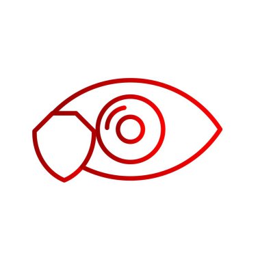  Göz Koruma Vektörü Satırı Gradyan Simgesi Tasarımı