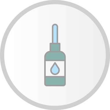 Göz Damlaları Şişe Vektörü Dolu Çember Simgesi Tasarımı