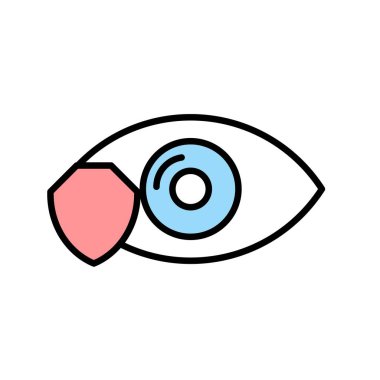  Göz Koruma Vektör Satırı Simge Tasarımı Dolduruldu