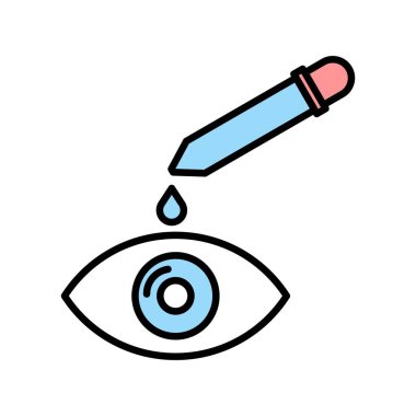  Simge Tasarımı Doldurulmuş Göz Damlaları Vektör Satırı