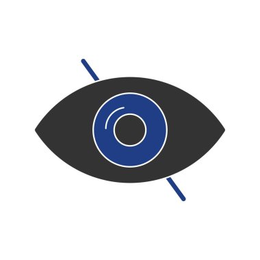 Körlük Gözü Vektörü İki Renk Simgesi Tasarımı