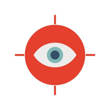  Göz Hedefi Vektör Düz Simge Tasarımı