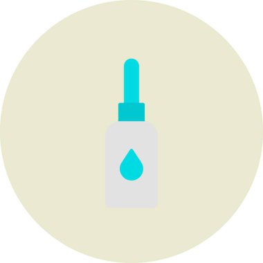 Göz Damlaları Şişe Vektörü Düz Çember Simge Tasarımı